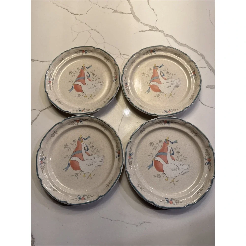 International Tableworks Marmalade Goose Stoneware Salad Plates - Set of 4